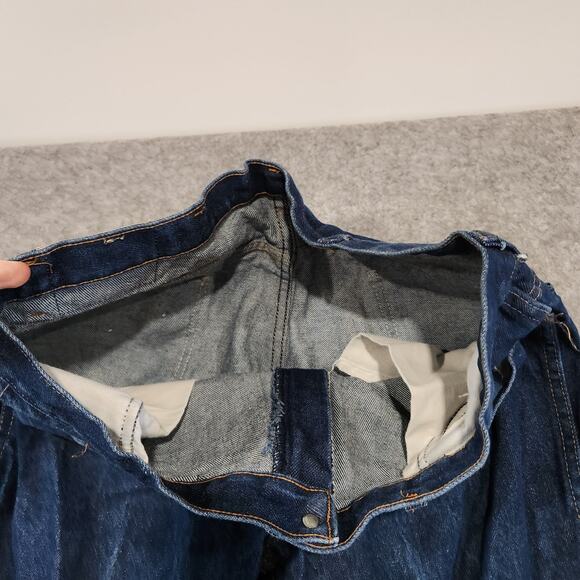 VTG 80s 90s Genuine Roebucks Mens 38x30 Dark Wash USA Made Blue Denim Jeans - Picture 11 of 16